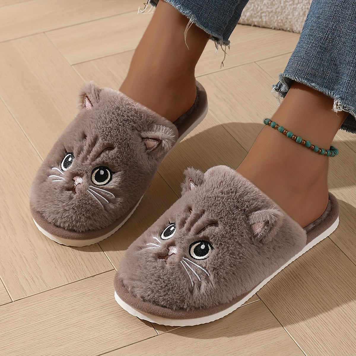 Chausson chat brun