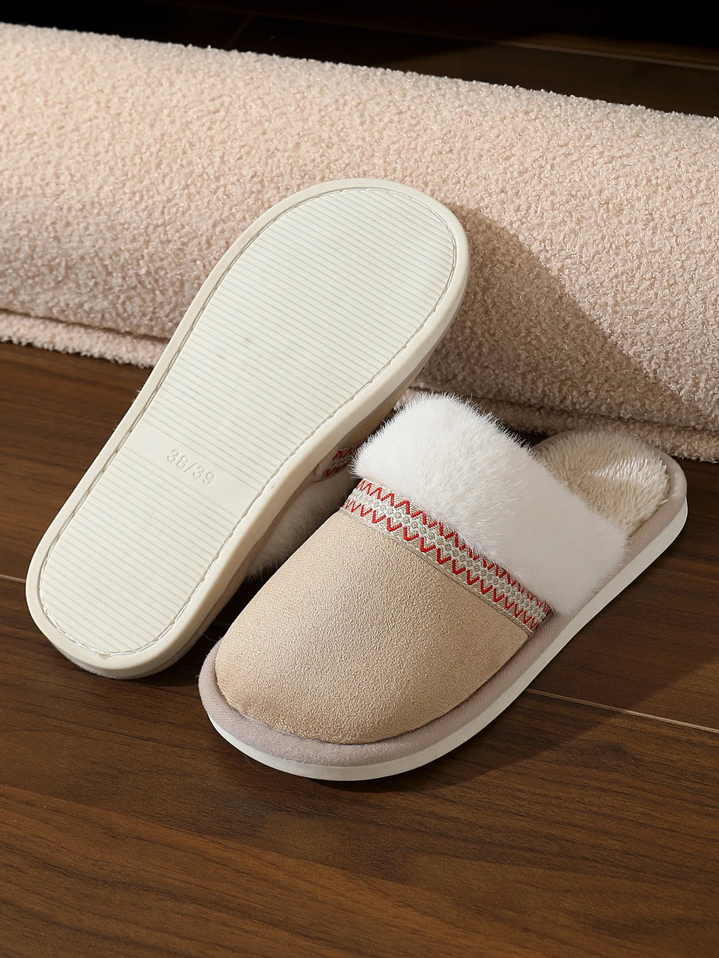 Pantoffel licht beige