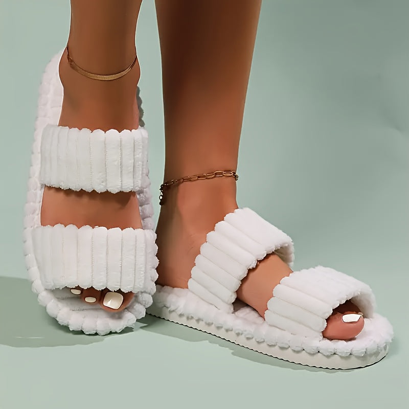 Sandales d'interieur femme blancs ouverts sandales